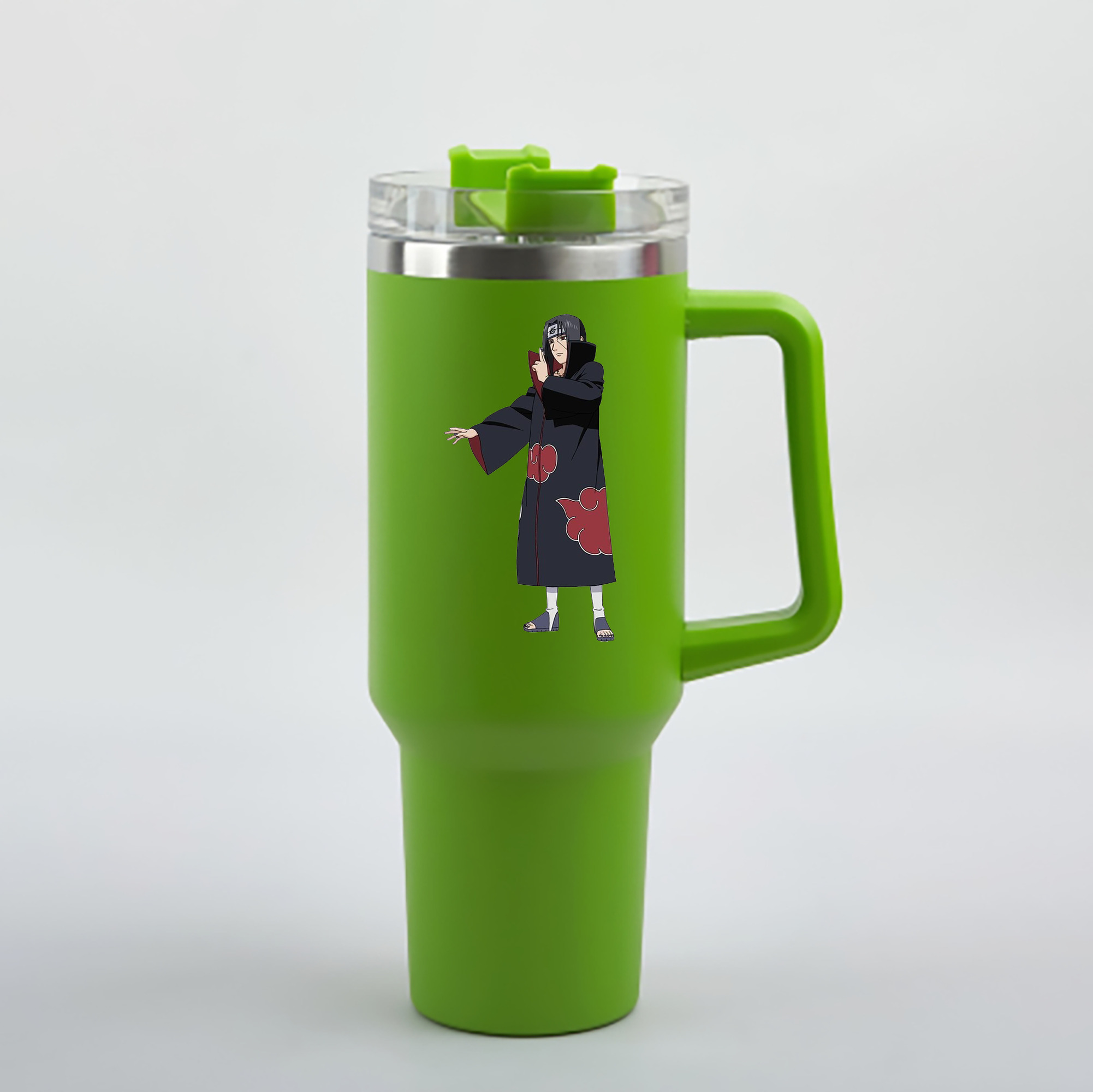 （画像用） NARUTO -ナルト- うちは イタチ Uchiha Itachi 1200mL車用タンブラー - クリスタルステッカー（プラスチックストロー付き）